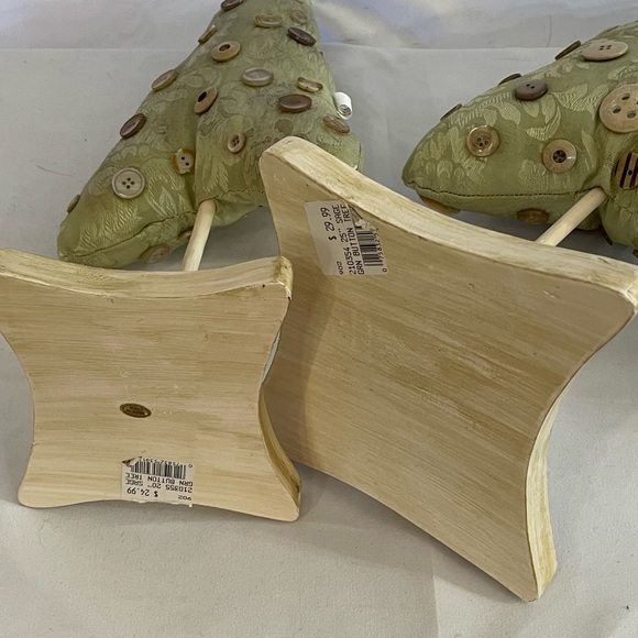 Stuffed Fabric Button Decorative Trees-set of 2 - Picture 11 of 15